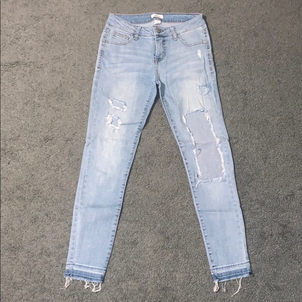 Blue Ripped Skinny Jeans